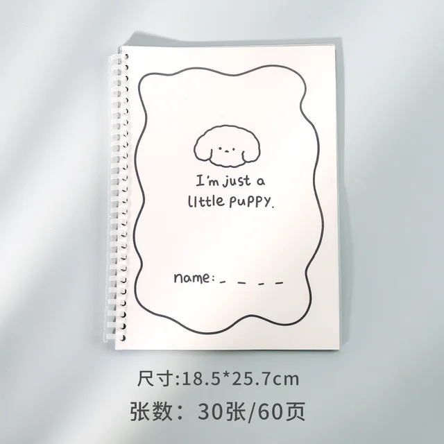 B5 Cute Loose-Leaf Notebook 30Sheets Cute Cartoon Animal Bear Rabbit Puppy Refillable Notebook Diary Journal Memo Pads A