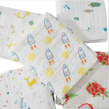 

Muslin 4 Layer Baby Blanket Newborn Cotton Soft Swaddle Blankets Infant Wrap Swaddle Toddler Bath Towel Stroller Towel 120*120cm