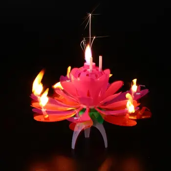 

Numbers Lotus Flowers Musical Candle For Kids Birthday Party Supply Decoration