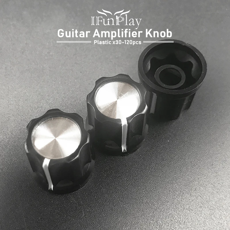 30pcs Plastic Aluminum Electric Guitar Bass Potentiometer Knob Caps for