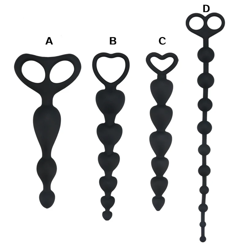 Super Long Pull Beads Anal Plug Heart-shaped Ring Silicone Prostate Massager Butt Adult Sex Toys for Woman Man Gay | Красота и