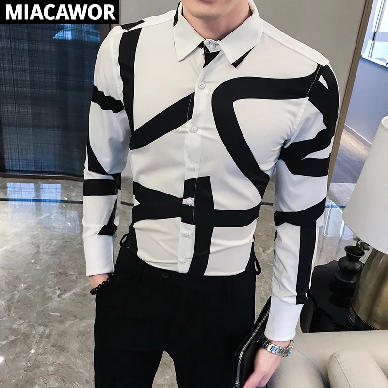 Originales de diseñador para hombre, Camisa informal de manga larga RNight Club Social C0003|Camisas informales| - AliExpress