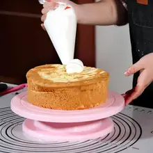 Пластиковый Настольный светильник для украшения торта, устойчивый вес, поворотный стол для торта, сделай сам, Шелковый цветок, поворотный стол, инструмент для выпечки, 3 цвета