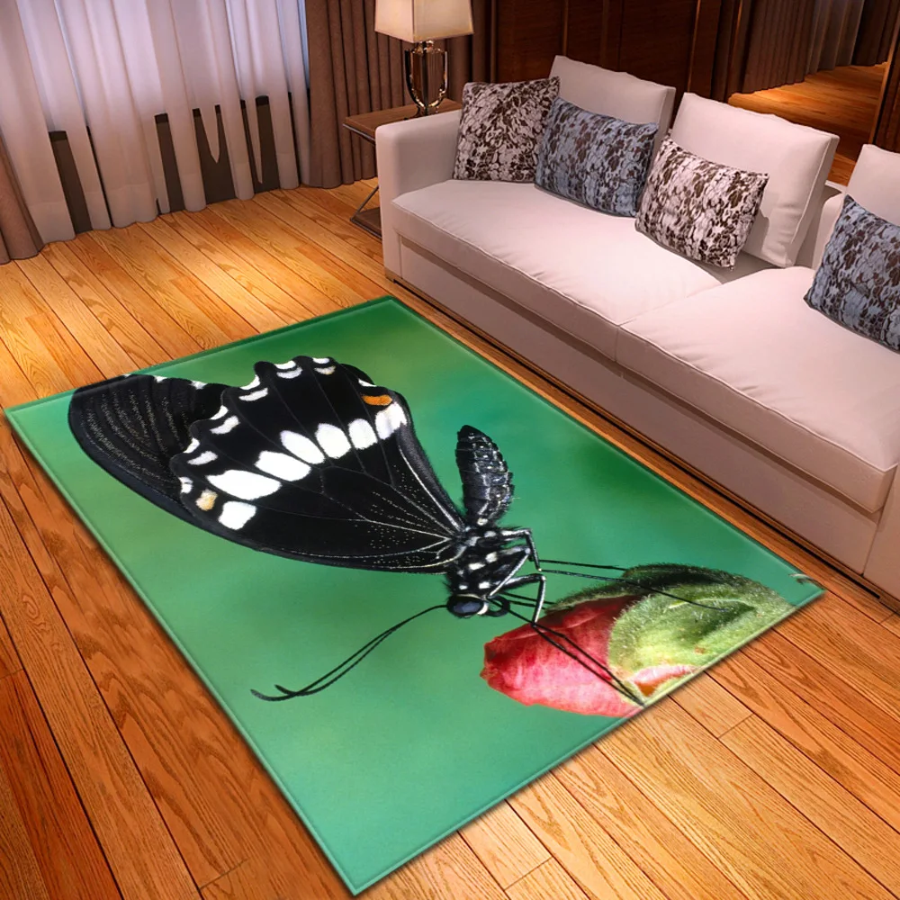 3d напечатанный ковер с бабочками, красивый детский ковер, мягкий ковер для гостиной, большой ковер для гостиной, дверной коврик, декоративный коврик для ванной комнаты