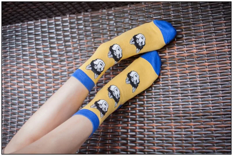 2Pairs/lot=4Pieces Creative Cute Cartoon Fashion Socks Male Personality Couple Socks Casual Female Unisex
