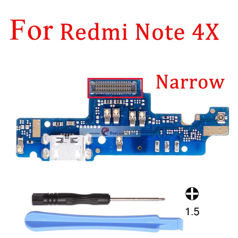 1 шт. для Xiaomi Redmi note 4 4 Pro 4A/Redmi note 4X usb-порт для зарядки док-разъем плата для зарядки гибкий кабель