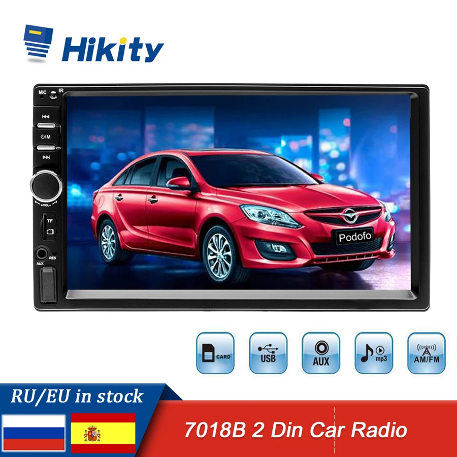 Автомобильный мультимедийный плеер Hikity 2 din Авторадио стерео сенсорный экран 7