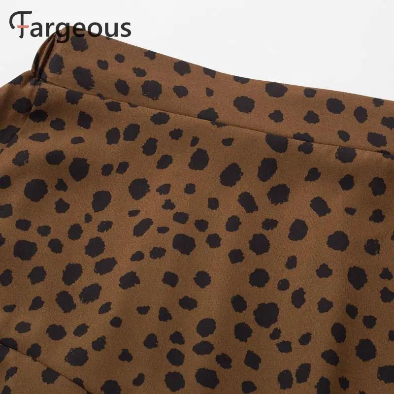 Fargeous, высокая талия, леопардовая расцветка, юбка, элегантная, для женщин, осень, зима, макси, с рюшами, юбки, бохо, повседневная, асимметричная, длинная юбка