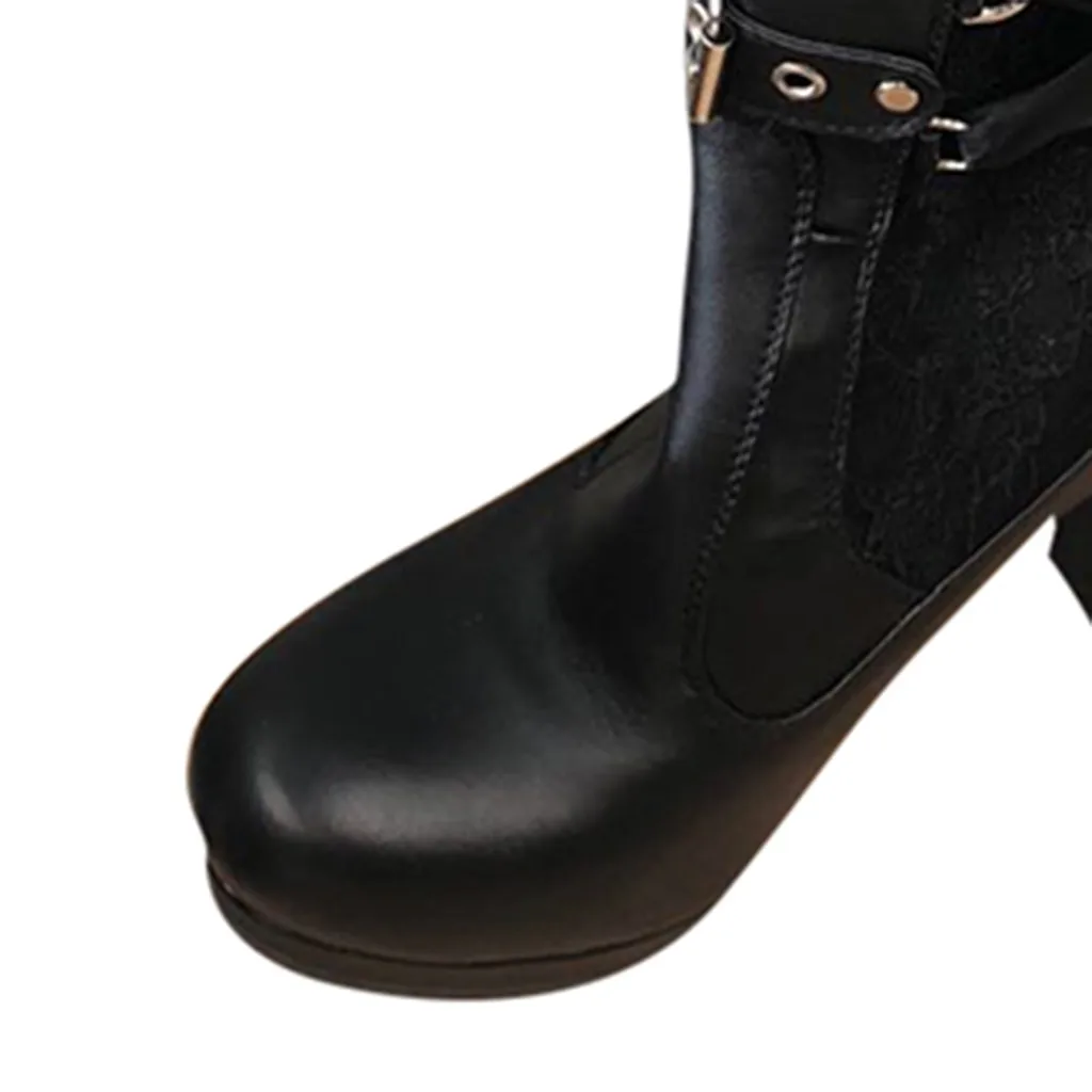 Модные ботинки; женская обувь для костюмированной вечеринки на Хэллоуин; кожаные сапоги на платформе с перекрестной шнуровкой; Женские ботинки в готическом стиле с бантиками; обувь для фестиваля