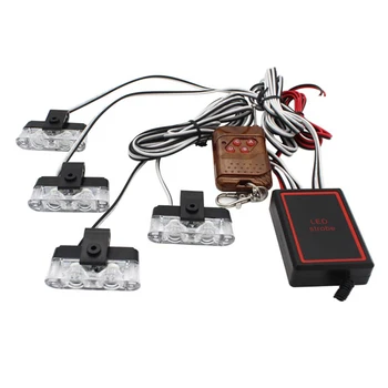 

4X2 LED Strobe Warning Police Light Wireless Remote For Car Truck Emergency DRL Day Running Ambulance Firemen Light