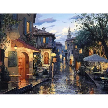 

5d diy diamond embroidery After the city rain diamond painting Cross Stitch full square drill Rhinestone wall decoration FF3001