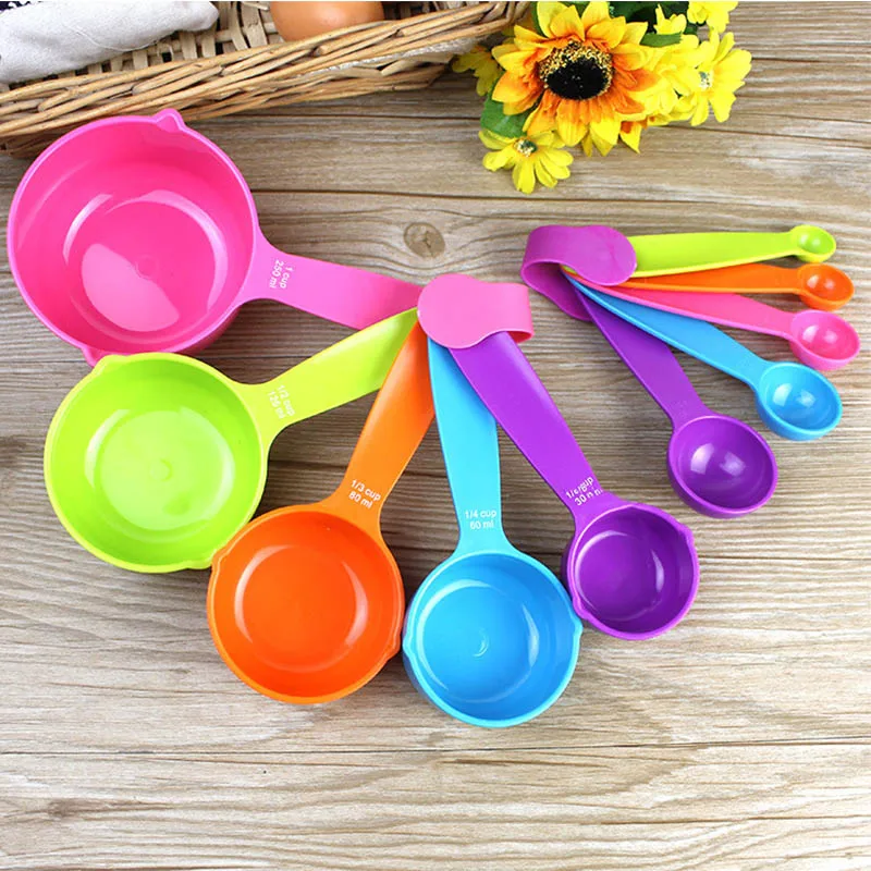 New Portable 7PCS/Set Plastic Measuring Cups with Spoons Measure Kitchen  Utensil Cooking Scoops Sugar Cake Baking Scales Spoon - AliExpress