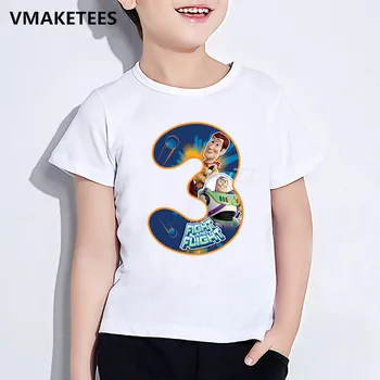 

Kids Tshirt Children Happy Birthday Number 1~9 Toy Story Cartoon T-shirt Boys Girls Buzz Lightyear/Woody Funny Clothes