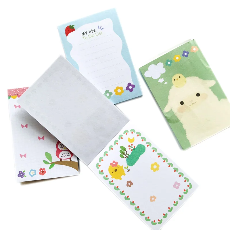 

100 Pages/Pack Cute Alpaca Owl Chick Strawberry Memo Sticky Note Memo Pad School Office Supply Student Stationery Kids Gift