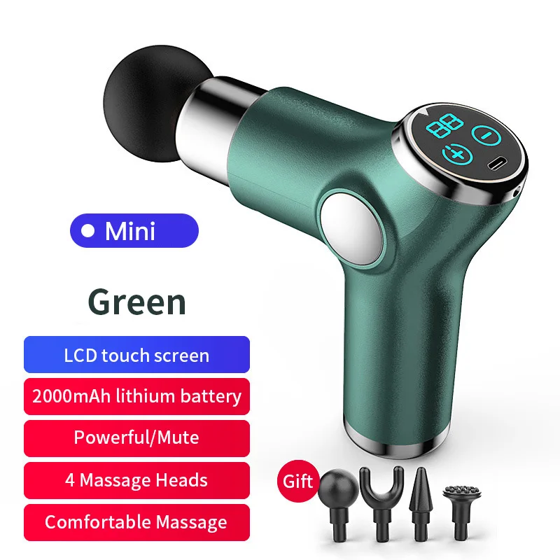 Portable Electric Massage Gun Deep Muscle Massager For Pain Relief Body Neck Massage Exercise Relax LCD Touch Display Fascia Gun