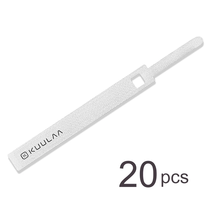 20PCS White KUULAA Кабельный органайзер для телефона usb-шнур намотки наушников держатель шнур мышки протектор кабель питания управление HDMI Aux - Цвет: 20PCS White