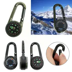 Multifunctional Mini 3in1 Carabiner Compass Thermometer Hiking Ring Snap Hook Outdoor Tool Camping Chain Survival O5m2
