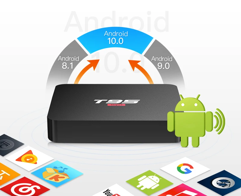 T95 супер Android 10,0 ТВ приставка Allwinner H3 четырехъядерный 2 Гб 16 Гб 4 к 3D потоковый медиаплеер домашний фильм 2G16G Wifi ТВ приставка