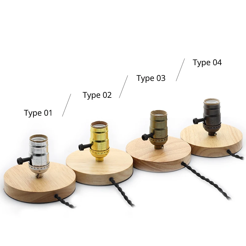 [YGFEEL] винтажные настольные лампы из цельного дерева, промышленный Ретро Медный держатель для лампы E26/E27, Европейский Настольный светильник с вилкой