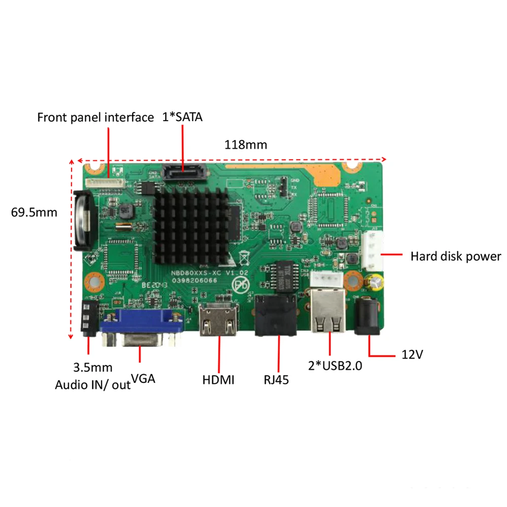 Сетевой видеорегистратор OUERTECH NVR P2P 9ch H.265 4K/5MP сетевая основная плата с функцией