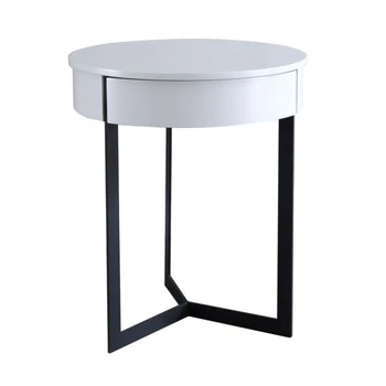 

Carbon steel bracket coffee table Nordic light luxury desk black sand paint spraying craft iron modern simple bedside cabinet
