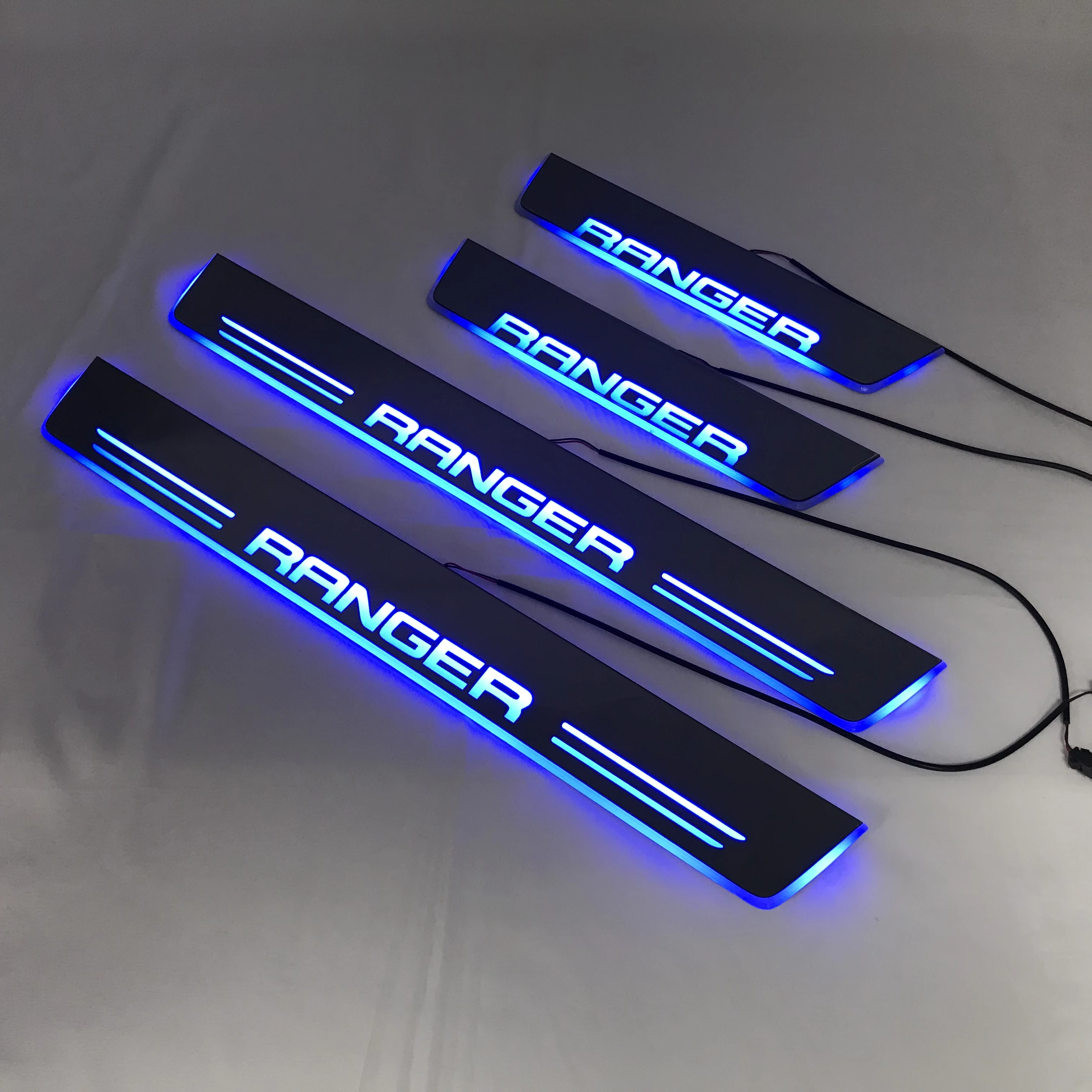 RQXR led перемещение двери Накладка для Ford ranger динамический дверной порог пластина