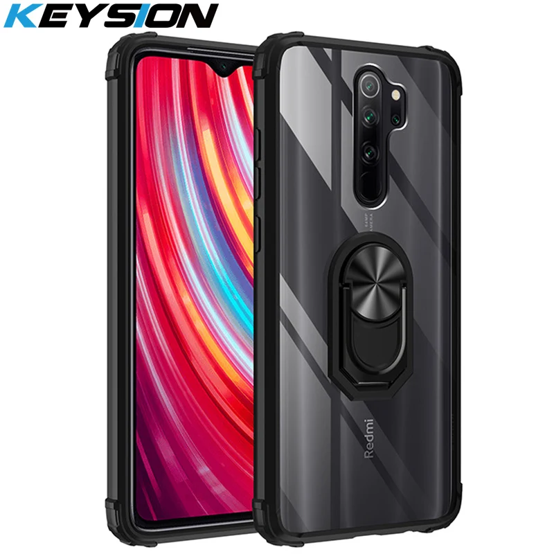 Чехол-накладка KEYSION для Redmi Note 8 Pro 9S 9 Max 8A прозрачный с кольцом Xiaomi Mi 10 | Мобильные