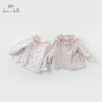 

DBM13978 dave bella spring baby girls cute floral butterfly shirts infant toddler tops children high quality clothes