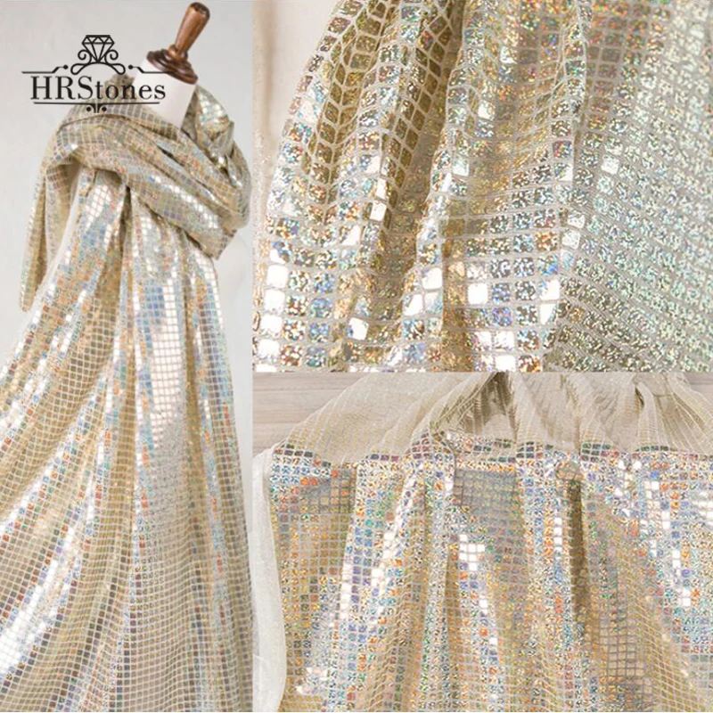 

Imported Square Soft Mirror Pu Magic Color Laser Gold Mesh Reflective Cloth Laser Patch Texture Designer Cloth Fabric