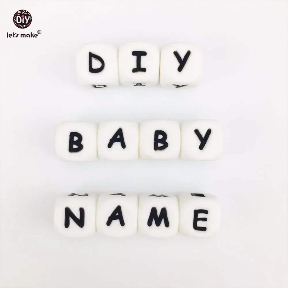 Let's Make 12mm 10pcs Letters Baby Teether Silicone Beads Food Grade Silicone Teething Toys And DIY Crafts Baby Nursing Products