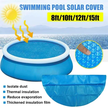 

8/10/12/15ft Round Anti Sun Dust Proof Inflatable Swimming Pool Protective Cover Blue For Family Garden Swimming Pool Accessory