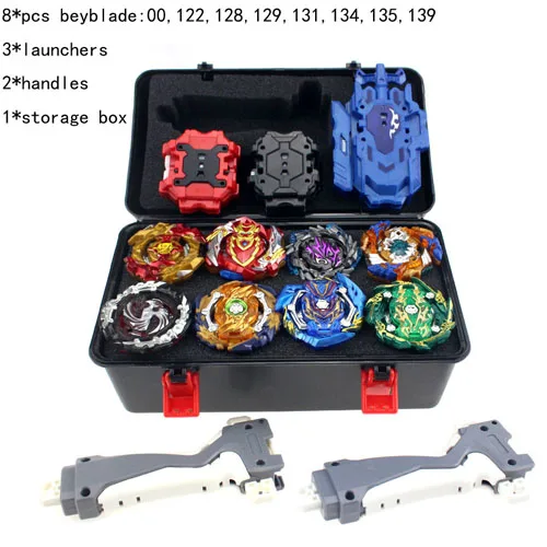 Набор топов пусковые устройства Beyblades игрушки Toupie Металл Бог лопасть волчок Bey Blade лезвия игрушки bay blade bables B154 B-153 - Цвет: combination8PCS - C