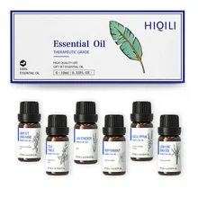 HIQILI 6 шт./компл. 10 мл Подарочная коробка с эфирным маслом чайное дерево перечная мята Лаванда Лемонграсс эвкалипт ваниль Корица сандаловое масло HIQILI 6 шт./компл. 10 мл Подарочная коробка с эфирным маслом чайное дерево перечная мята Лаванда Лемонграсс эвкалипт ваниль Корица сандаловое масло