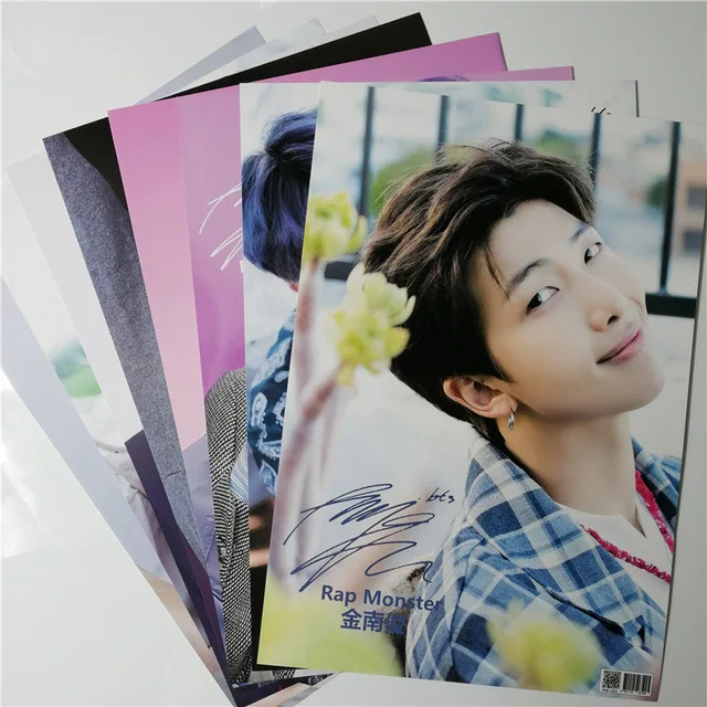 Светло-серый 8*(42x29 см) Bangtan мальчики Ким Тхэ Хён V kpop вокруг TaeHyung плакат наклейки на стену подарок - Цвет: Светло-серый