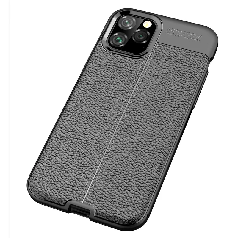 Ударопрочный резиновый тонкий ТПУ кожаный мягкий чехол для 11 Pro Max-6.1inch