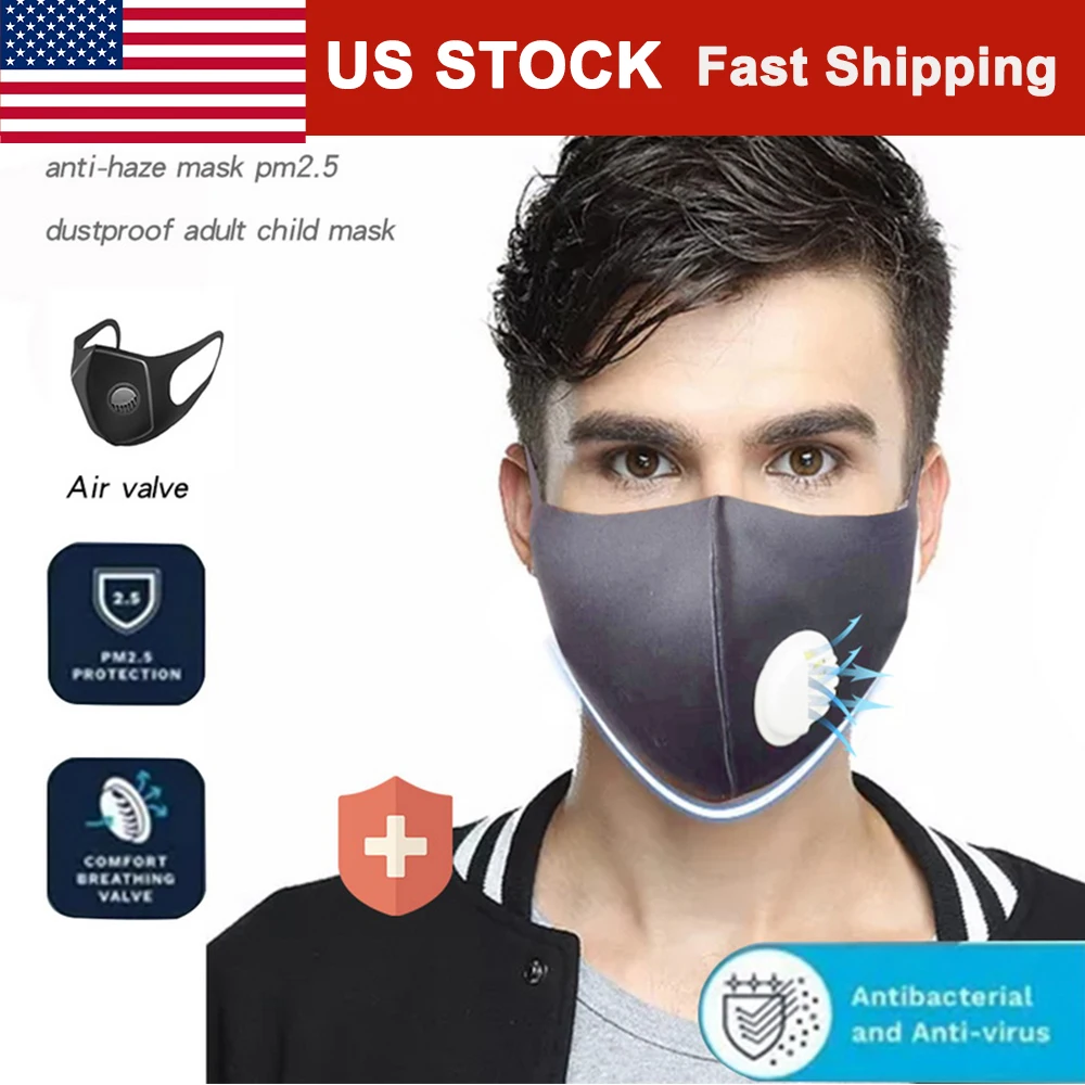 

5 Layer Thicken Sponge Anti-fog Haze Dust Pm2.5 3D Cropped Breathable Valve Mouth Mask Reusable Masks For Man Face Mask
