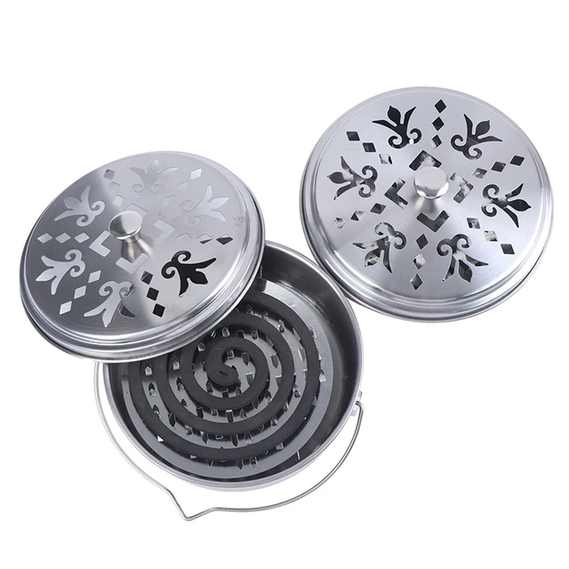 Rozsdamentes Acélból Készült Tűzálló Szúnyog-2-Es Füstölő Tekercset Tálca Háló Doboz - Image 4