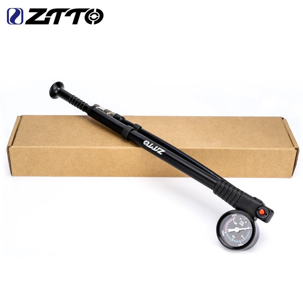 Pompe A Velo Avec Manometre Pompe à Chocs Vélo Haute Pression 300PSI - Alliage Aluminium - Manomètre Intégré - Pour Fourche Et Amortisseur Pompe Haute Pression
