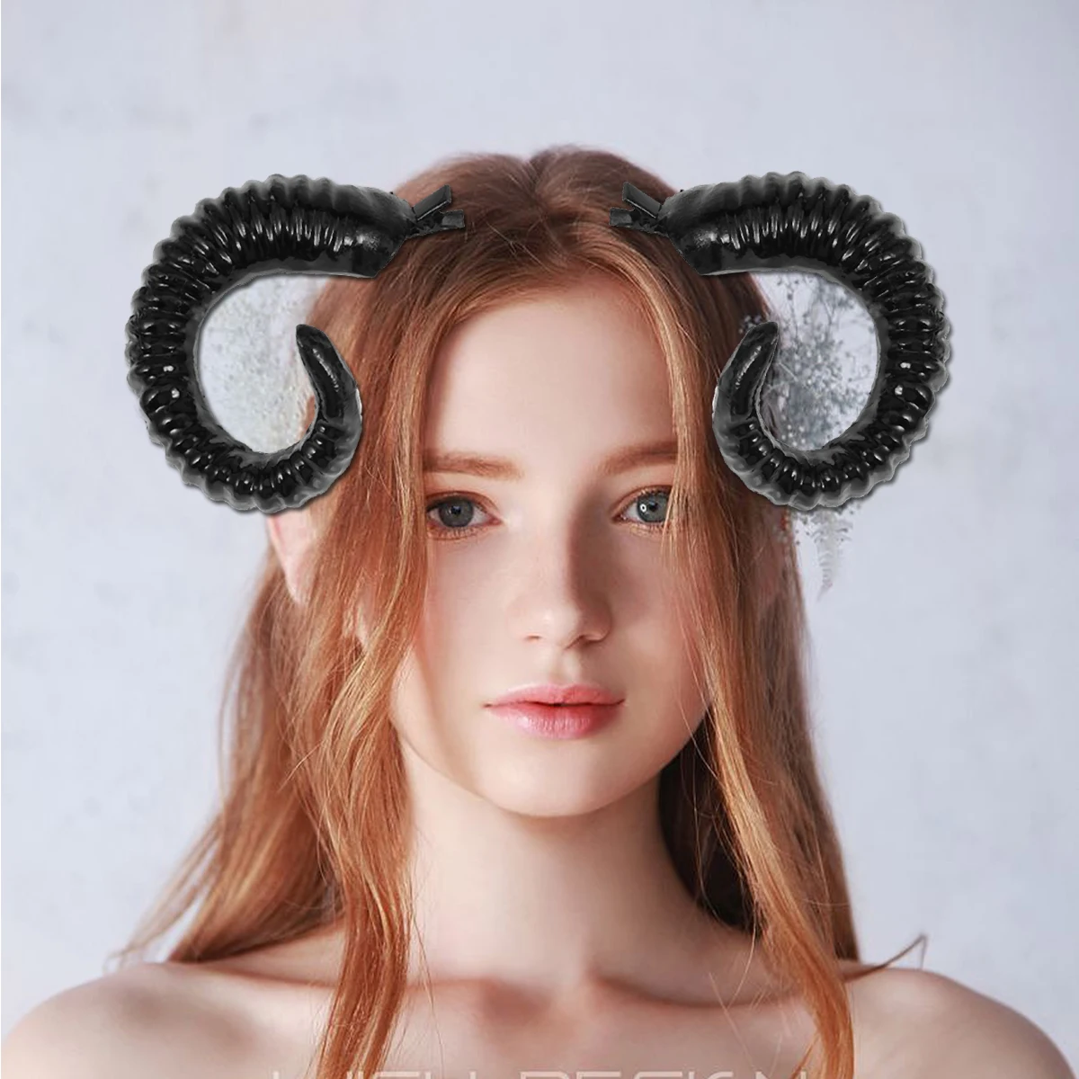 Horns Sheep Cosplay Horn Clips Hair Clip Gothic On Hairclips Hairpin Halloween Headband Costume Hairpins Small Fancy small script brush and red hair copy by teeny head wolf trumpet purple sheep fine livres kitaplar