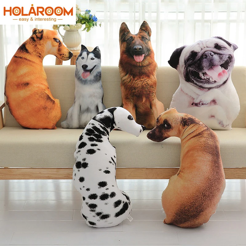 3D Puppy Cushion Throw Pillow With PP Cotton Inner Home Decoration Cartoon Sofa Toys Sleeping Pillow Plush Gift For Children