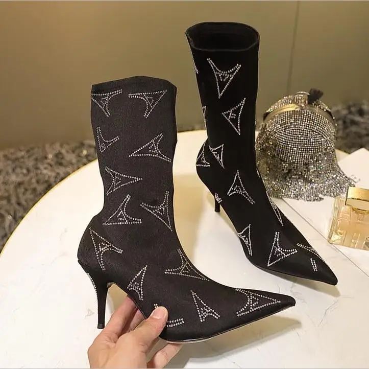 Эластичные ботинки Botas Mujer коллекция 2020 года женские ботинки-носки без шнуровки