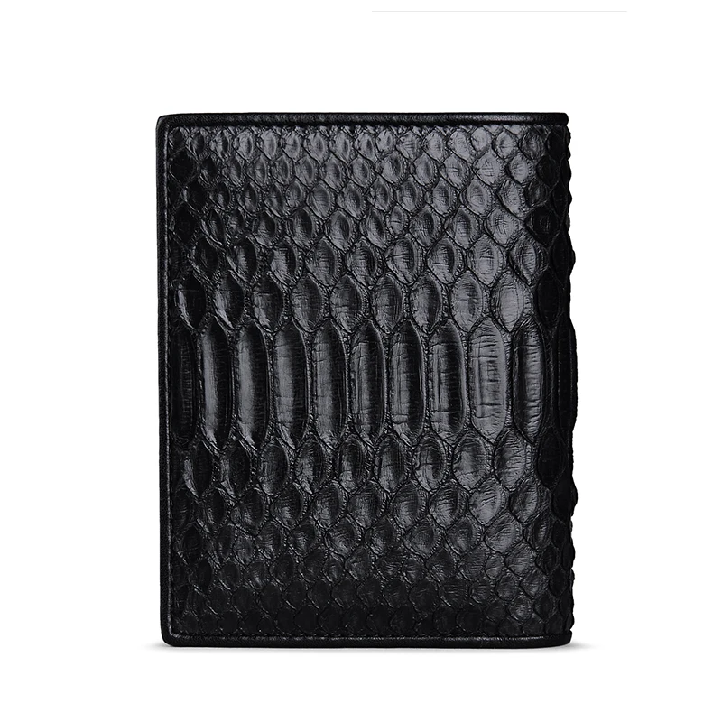 

Business New Black Men Wallet Short Male Famous Luxury Brand Real Natural Python Skin multi-function card Men Wallet Purse NEW