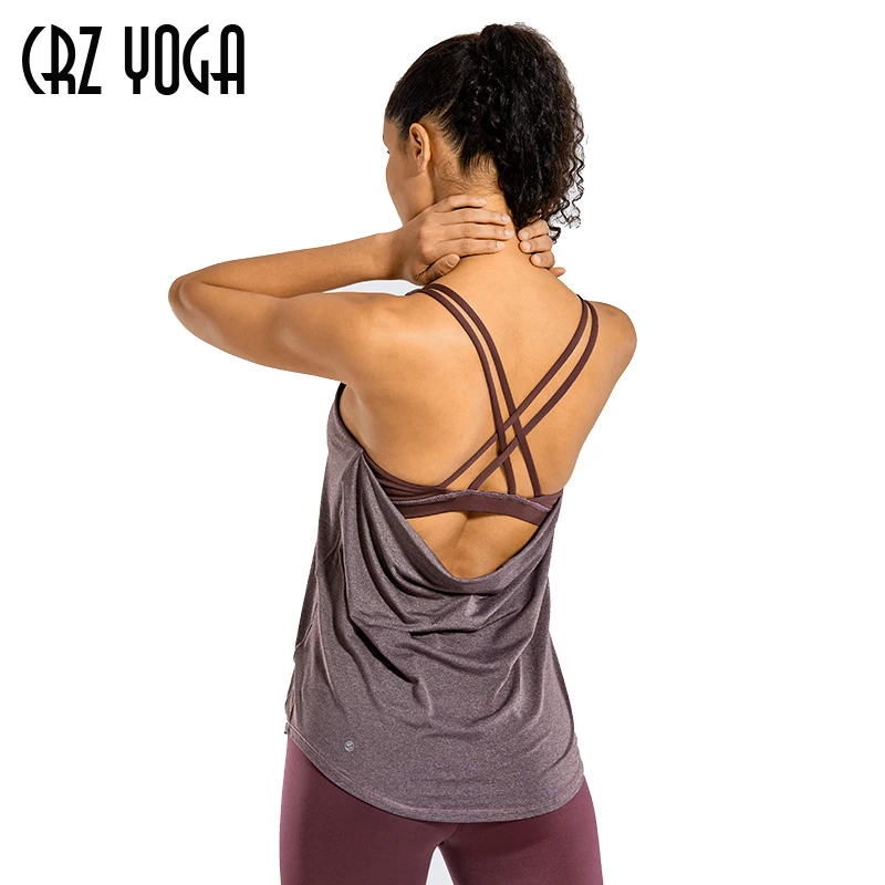 womens workout top with built in bra
