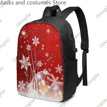 

Funny Usb Backpacks American Festival Merry Christmas Santa Claus School Sports Backpack For Women Man Kids Bag