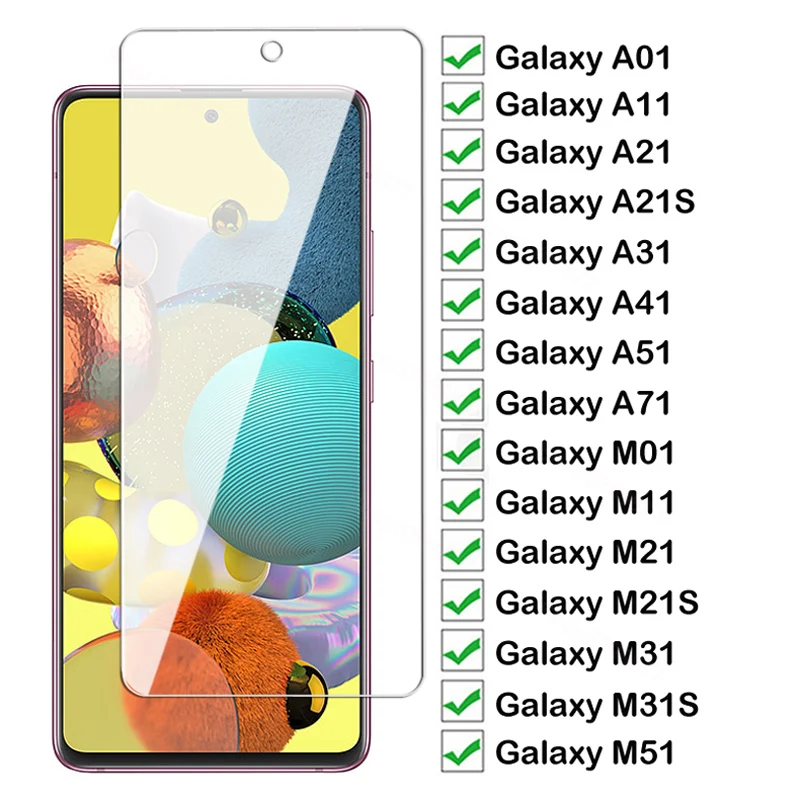 9D Full Protection Glass For Samsung Galaxy A01 A11 A21 A31 A41 A51 A71 Tempered Screen Protector M01 M11 M21 M31 M51 Film | Мобильные