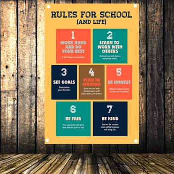 

Motivational Flags & Banners for Classroom & Office Decorations, Inspirational Quote Wall Art, Posters for Girls & Teens Decor D