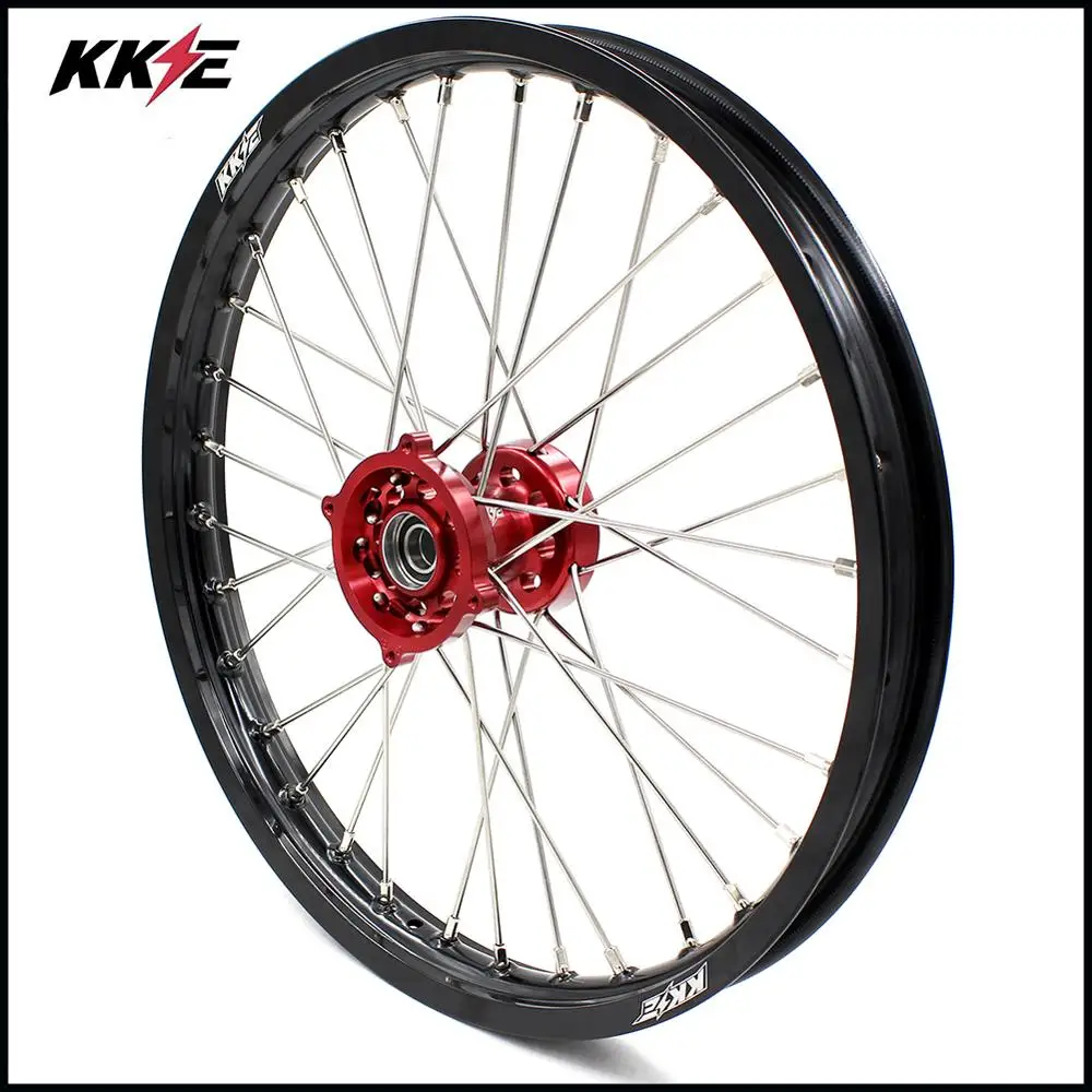 KKE 19& 16 спицевые колеса детский большой обод Набор для HONDA CR80R 1993-2002 CR85R 2003-2008 колеса красный CNC ступицы