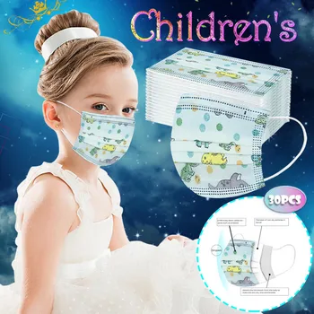 

20 PC Cartoon Kids Disposable Mask Disposable Meltblown Non-woven mouth Face Mask 3 Layers Ply Filter Earloops Elastic mask