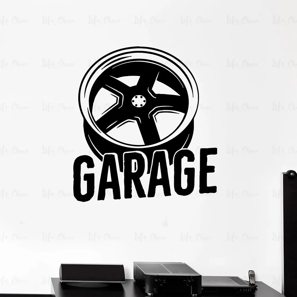 Garage Wall Decal Vinyl Wall Decals Wheel Car Vehicle Service Large Wall Stickers Wall Decals