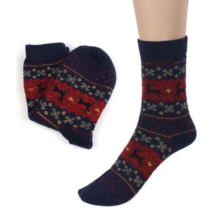 

Winter socks women Cute christmas socks Deer Design Casual harajuku Knit Wool Socks Warm calcetines mujer женские носки#A20